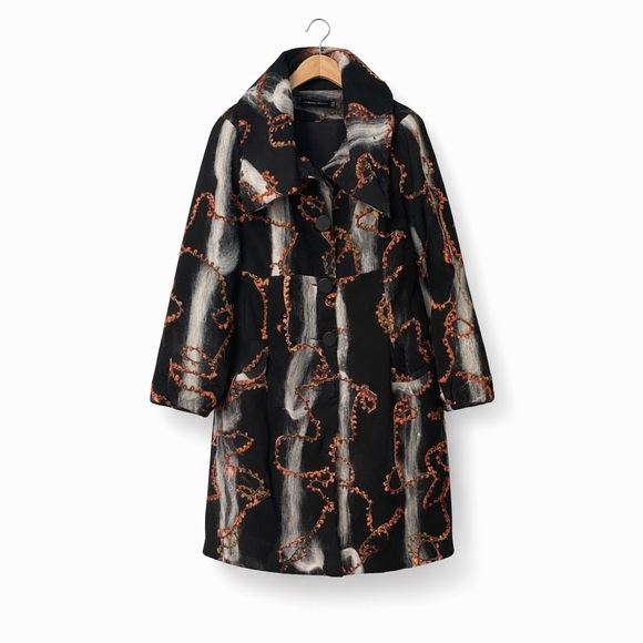 BellanBlue Jackets & Blazers - BELLA BLUE Abstract Embroidered Wool Blend Statement Coat